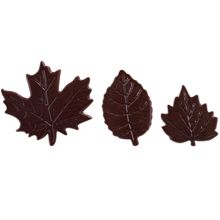 216 szt. ZESTAW LISTKI CIEMNE 33992 BARBARA DECOR dekoracja z ciemnej czekolady 30 x 45 mm