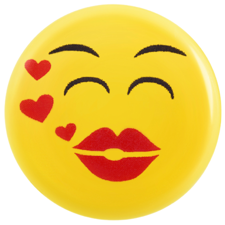 378 szt. ZESTAW ŻÓŁTYCH EMOTICON CRAZY IN LOVE dekoracja z białej czekolady ∅ 30 mm 33989 Barbara Decor