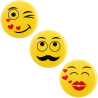378 szt. ZESTAW ŻÓŁTYCH EMOTICON CRAZY IN LOVE dekoracja z białej czekolady ∅ 30 mm 33989 Barbara Decor