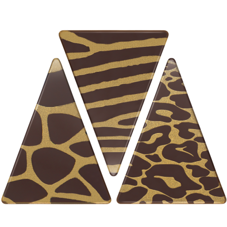 252 szt. SAFARI TRIO dekoracja z czekolady deserowej dł. 48 mm 33957 Barbara Decor