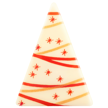 252 szt. CHOINKI BIAŁE Z NADRUKIEM 33991 BARBARA DECOR dekoracja z białej czekolady dł. 48 mm