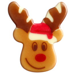 135 szt. RENIFER RUDOLF 33744 BARBARA DECOR bożonarodzeniowa dekoracja z białej czekolady 30 x 37 mm