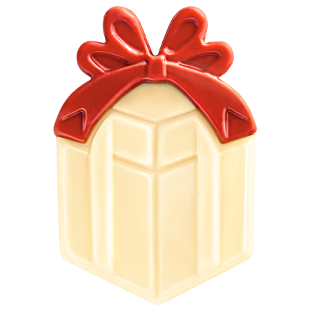 126 szt. ZESTAW MIKOŁAJ I PREZENTY 33742 BARBARA DECOR bożonarodzeniowa dekoracja z białej czekolady 25 x 36 mm