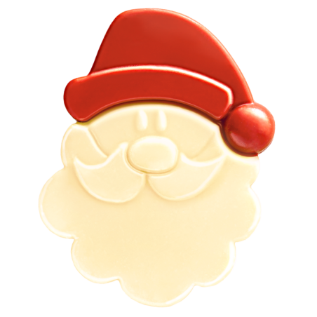 126 szt. ZESTAW MIKOŁAJ I PREZENTY 33742 BARBARA DECOR bożonarodzeniowa dekoracja z białej czekolady 25 x 36 mm