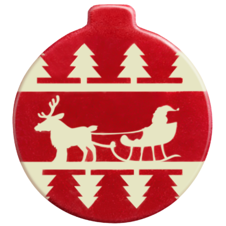 189 szt. CZERWONE BOMBKI 33745 BARBARA DECOR bożonarodzeniowa dekoracja z białej czekolady 29 x 32 mm