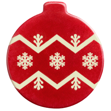 189 szt. CZERWONE BOMBKI 33745 BARBARA DECOR bożonarodzeniowa dekoracja z białej czekolady 29 x 32 mm