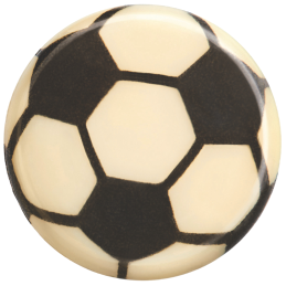 189 szt. BIAŁO-CZARNA PIŁKA FOOTBALL dekoracja z białej czekolady ∅ 30 mm 3445 Barbara Decor