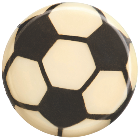 189 szt. BIAŁO-CZARNA PIŁKA FOOTBALL dekoracja z białej czekolady ∅ 30 mm 3445 Barbara Decor