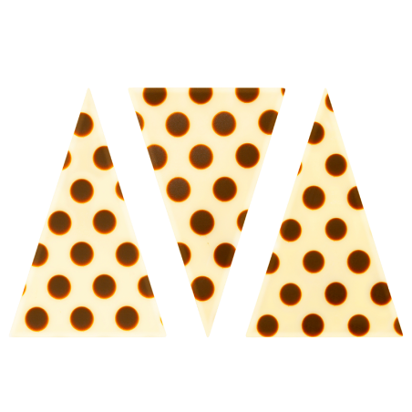 450 szt. TRÓJKĄT PUNTA 331028 BARBARA DECOR geometryczna dekoracja czekoladowa 35 x 55 mm