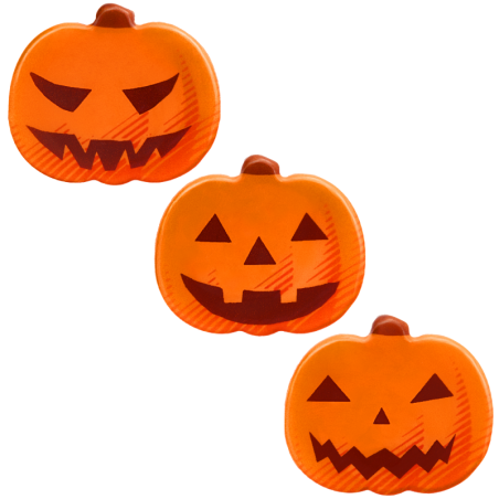 op. 105 szt. Czekoladowe Dynie zestaw na Halloween - 33764 Barbara Decor - dekoracje z białej czekolady - dł. 29 mm