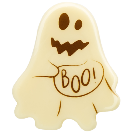 op. 105 szt. Czekoladowe Duchy zestaw na Halloween - 33766 Barbara Decor - dekoracje z białej czekolady - dł. 36 mm