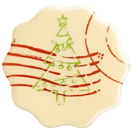 op. 105 szt. Świąteczne Znaczki - 33770 Barbara Decor - gotowe dekoracje z białej czekolady - dł. 37 mm