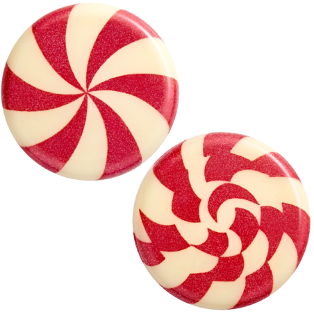 op. 189 szt. Świąteczne Cukierki Mikołaja - 33763 Barbara Decor - gotowe dekoracje z białej czekolady - śr. 30 mm