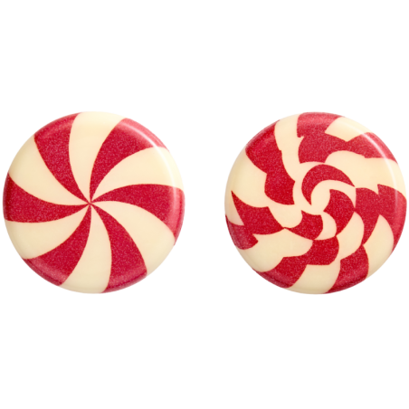 op. 189 szt. Świąteczne Cukierki Mikołaja - 33763 Barbara Decor - gotowe dekoracje z białej czekolady - śr. 30 mm