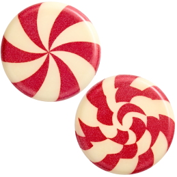 op. 189 szt. Świąteczne Cukierki Mikołaja - 33763 Barbara Decor - gotowe dekoracje z białej czekolady - śr. 30 mm