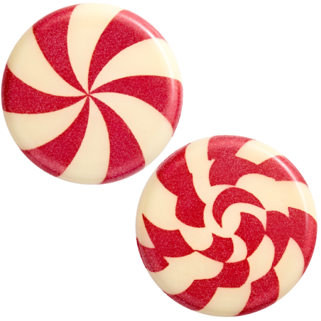 op. 189 szt. Świąteczne Cukierki Mikołaja - 33763 Barbara Decor - gotowe dekoracje z białej czekolady - śr. 30 mm