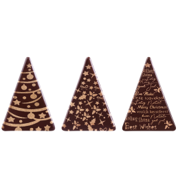 252 szt. CHOINKI ZE ZŁOTYM NADRUKIEM 33990 BARBARA DECOR dekoracja z ciemnej czekolady dł. 48 mm