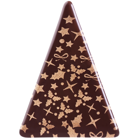 252 szt. CHOINKI ZE ZŁOTYM NADRUKIEM 33990 BARBARA DECOR dekoracja z ciemnej czekolady dł. 48 mm