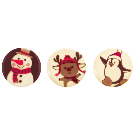 189 szt. ŚWIĄTECZNY ZESTAW RADOSNE TRIO 33719 BARBARA DECOR dekoracja czekoladowa śr. 30 mm