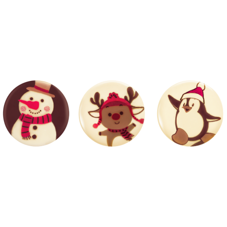 189 szt. ŚWIĄTECZNY ZESTAW RADOSNE TRIO 33719 BARBARA DECOR dekoracja czekoladowa śr. 30 mm