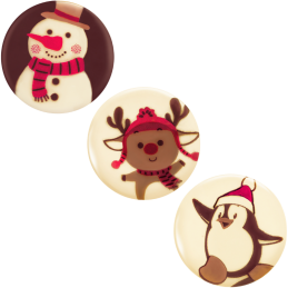 189 szt. ŚWIĄTECZNY ZESTAW RADOSNE TRIO 33719 BARBARA DECOR dekoracja czekoladowa śr. 30 mm