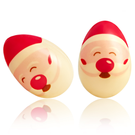 op. 96 szt. Głowa Św. Mikołaja - 33771 Barbara Decor - świąteczne dekoracje z białej czekolady - 25 x 36 mm