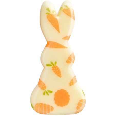 135 szt. ZAJĄCE 33748 BARBARA DECOR czekoladowy zestaw dekoracji z wielkanocnym nadrukiem w 3 wzorach 20 x43 mm