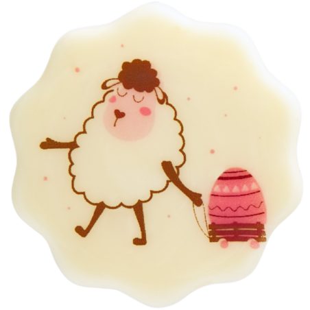 105 szt. OWIECZKI 33749 BARBARA DECOR czekoladowy zestaw wielkanocnych dekoracji z nadrukiem w 3 wzorach śr. 37 mm