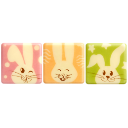 op. 144 szt. Funny Bunny 33773 Barbara Decor - zestaw wielkanocnych dekoracji z białej czekolady - dł. 30 mm