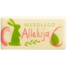 op. 318 szt. Wesołego Alleluja - 33757 Barbara Decor - plakietka z białej czekolady z wielkanocnym nadrukiem - wym. 20 x 40 mm