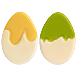 216 szt. PISANKI ŻÓŁTE I ZIELONE ZESTAW 33852 BARBARA DECOR wielkanocna dekoracja z dekorowanej białej czekolady 39 x 27 mm