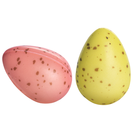 96 szt. JAJKA 3D KROPKI ZESTAW 33733 BARBARA DECOR trójwymiarowa dekoracja wielkanocna z białej czekolady 25 x 36 mm