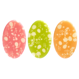 op. 165 szt. Wiosenne Pisanki 33754 Barbara Decor - zestaw wielkanocnych dekoracji z białej czekolady - wym. 24 x 40 mm