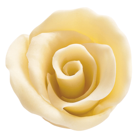 op. 30 szt. Róża Biała - ręcznie wykonana dekoracja z białej czekolady - śr. 40 mm - nr. kat. 339359 Barbara Decor