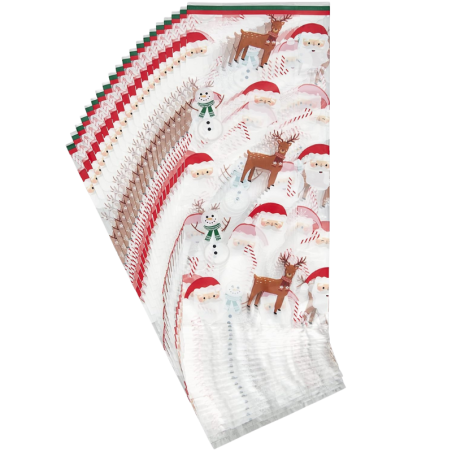 op. 20 szt. Celofanowe woreczki do pakowania pierniczków - świąteczny wzór - dł. 241 x szer. 101 mm - Wilton