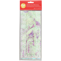 op. 20 szt. Celofanowe woreczki do pakowania pierniczków - opalizujące śnieżynki - dł. 241 x szer. 101 mm - Wilton