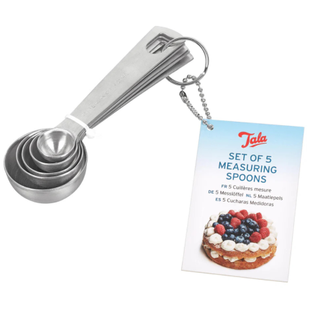op. 5 szt.  Zestaw miarek kuchennych - stalowe łyżki do odmierzania produktów - pojemność od 1.25 do 15 ml