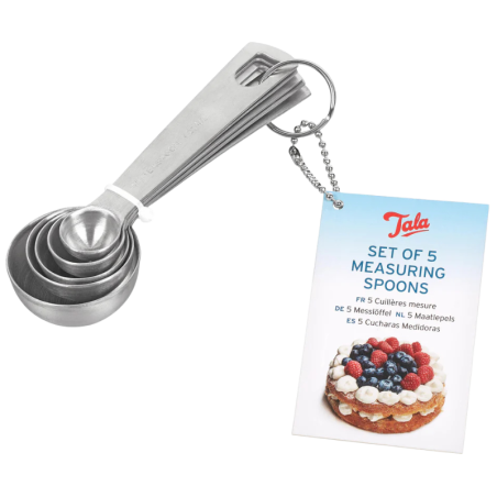op. 5 szt.  Zestaw miarek kuchennych - stalowe łyżki do odmierzania produktów - pojemność od 1.25 do 15 ml