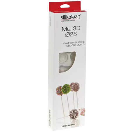 MUL3D 28 Silikomart - zestaw do trójwymiarowych lizaków i deserów - kula - śr. 28 mm / poj. 11.5 ml x 12 porcji