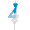 "4" ŚWIECZKA BIAŁO-NIEBIESKA NA TORT 764904 ROSEDECOR wysokość 6,5 cm