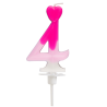 "4" ŚWIECZKA BIAŁO-RÓŻOWA NA TORT 764004 ROSEDECOR wysokość 6,5 cm