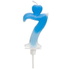 Cyfra 7 - niebieska świeczka urodzinowa do tortu - dł. 65 mm - nr. kat. 764907 Daisy Decor