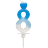 Cyfra 8 - niebieska świeczka urodzinowa do tortu - dł. 65 mm - nr. kat. 764908 Daisy Decor