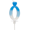 "0" ŚWIECZKA BIAŁO-NIEBIESKA NA TORT 764900 ROSEDECOR wysokość 6,5 cm