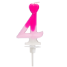 "4" ŚWIECZKA BIAŁO-RÓŻOWA NA TORT 764004 ROSEDECOR wysokość 6,5 cm