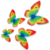 8 szt. MOTYLE TĘCZOWE 240005 ROSE DECOR jadalna dekoracja waflowa w kształcie motyli w kolorach tęczy