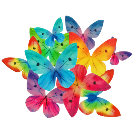 87 szt. MOTYLE MIX KOLORÓW 400687 ROSE DECOR jadalna dekoracja waflowa w kształcie motyli