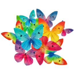 87 szt. MOTYLE MIX KOLORÓW 400687 ROSE DECOR jadalna dekoracja waflowa w kształcie motyli