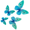 87 szt. MOTYLE TURKUSOWE 405787 ROSE DECOR jadalna dekoracja waflowa w kształcie motyli