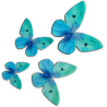 87 szt. MOTYLE TURKUSOWE 405787 ROSE DECOR jadalna dekoracja waflowa w kształcie motyli